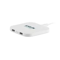 Incarcator fara fir cu portUSB, ABS, white