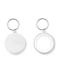 Breloc rotund, Everestus, KR0225, metal, alb