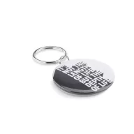 Breloc rotund, Everestus, KR0225, metal, alb