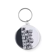 Breloc rotund, Everestus, KR0225, metal, alb
