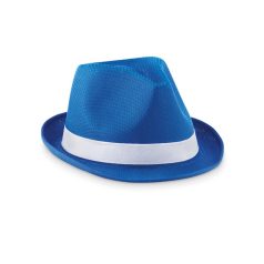 Palarie colorata din paie, materiale multiple, royal blue
