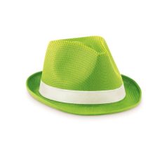 Palarie colorata din paie, materiale multiple, lime