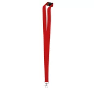   Lanyard cu carlig metalic si inchizatoare de siguranta, 2x92.5 cm, Everestus, 20SEP1393, Poliester, Rosu