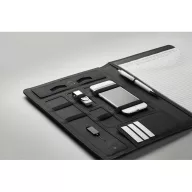   Mapa A4 cu incarcator, poliuretan, material textil, Everestus, MC2, negru