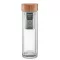 Bidon sport cu perete dublu 420 ml, sticla, bambus, Everestus, RA9, transparent
