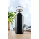 Termos dublu 500 ml, bambus, otel inoxidabil, Everestus, TE2, negru