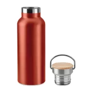   Termos dublu 500 ml, bambus, otel inoxidabil, Everestus, TE8, rosu