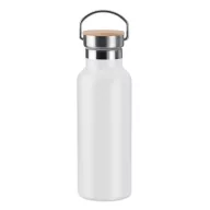   Termos 500 ml, cu maner, capac din bambus, Everestus, 20IAN519, Otel, Bambus, Alb