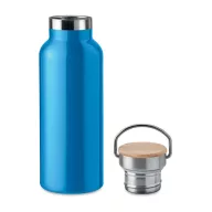   Termos cu perete dublu, 21MAR2704, 500 ml, Ø 7x21 cm, Everestus, Otel, Bambus, Turcoaz