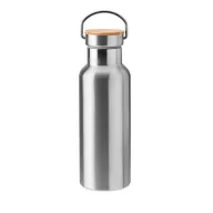   Termos dublu 500 ml, bambus, otel inoxidabil, Everestus, TE5, argintiu mat