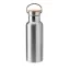 Termos dublu 500 ml, bambus, otel inoxidabil, Everestus, TE5, argintiu mat