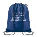 Sac cu cordon 190T RPET, PET, blue