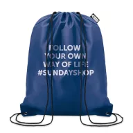 Sac cu cordon 190T RPET, PET, blue