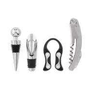   Set pentru vin in stativ lemn, otel inoxidabil, Everestus, AV10, natur