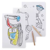   Set de colorat cu 6 creioane, ascutitoare si radiera, Everestus, 20IAN560, Bej, Carton