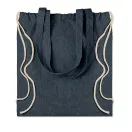 Sacosa cu snur bumbac reciclat, blue