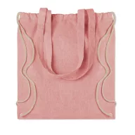 Sacosa cu snur bumbac reciclat, red