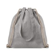 Sacosa cu snur bumbac reciclat, grey