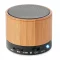 Boxa rotunda Bluetooth bambus, Bamboo, black