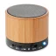 Boxa rotunda Bluetooth bambus, Bamboo, black