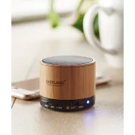Boxa rotunda Bluetooth bambus, Bamboo, black