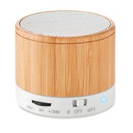 Boxa rotunda Bluetooth bambus, Bamboo, white