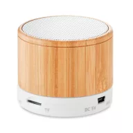 Boxa rotunda Bluetooth bambus, Bamboo, white