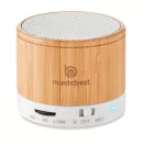 Boxa rotunda Bluetooth bambus, Bamboo, white