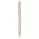 Pix cu buton din paie si PP, materiale multiple, beige
