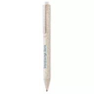 Pix cu buton din paie si PP, materiale multiple, beige