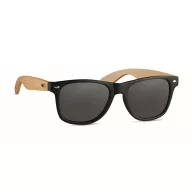   Ochelari de soare retro, UV400, Everestus, 2601E14103, 14x4.5x14 cm, Bambus, Negru