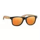 Ochelari de soare retro, UV400, Everestus, 2601E14104, 14x4.5x14 cm, Bambus, Portocaliu