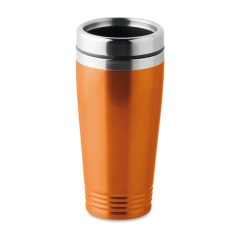  Cana de voiaj 400 ml, capac din polipropilena, perete dublu, Everestus, ROR05, otel inoxidabil, portocaliu