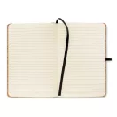 Agenda A5 cu pagini dictando, coperta cu elastic, Everestus, AG21, hartie, pluta, natur, negru