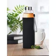   Bidon apa cu perete simplu 500 ml, sticla, Everestus, RA2, negru