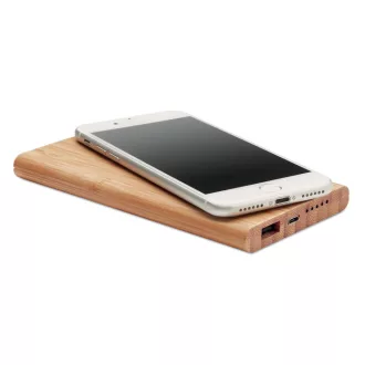   Wireless powerbank in bambus, Item with multi-materials, wood