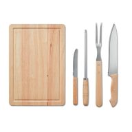   Set 4 accesorii barbeque, 36x3x24 cm, Everestus, 9IA19079, Bambus, Otel inoxidabil, Negru