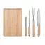 Set 4 accesorii barbeque, 36x3x24 cm, Everestus, 9IA19079, Bambus, Otel inoxidabil, Negru