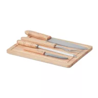   Set 4 accesorii barbeque, 36x3x24 cm, Everestus, 9IA19079, Bambus, Otel inoxidabil, Negru