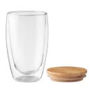Cana din sticla, 450 ml, capac din bambus, Everestus, 9IA19224, transparent