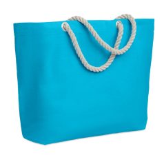   Geanta plaja cu manere, 21MAR2195, 55x15x39 cm, Everestus, Bumbac, Turcoaz