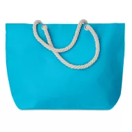   Geanta plaja cu manere, 21MAR2195, 55x15x39 cm, Everestus, Bumbac, Turcoaz