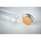 Sticla de apa 800 ml cu baza din otel si capac din bambus, Everestus, 20IAN295, Tritan, Transparent