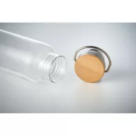  Sticla de apa 800 ml cu baza din otel si capac din bambus, Everestus, 20IAN295, Tritan, Transparent