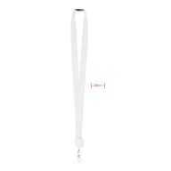   Lanyard cu suport pentru ecuson, 2x90 cm, Everestus, 20SEP1360, Poliester, Alb