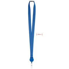   Lanyard cu suport pentru ecuson, 2x90 cm, Everestus, 20SEP1359, Poliester, Albastru