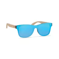   Ochelari de soare cu lentile tip oglinda, Everestus, 20IAN015, Bambus, Albastru