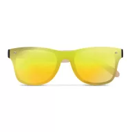   Ochelari de soare cu lentile tip oglinda, Everestus, 20IAN017, Bambus, Galben