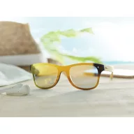   Ochelari de soare cu lentile tip oglinda, Everestus, 20IAN017, Bambus, Galben