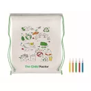 Sacosa cu 5 markere, Everestus, 2601E14380, 28x35 cm, Material netesut, Verde lime